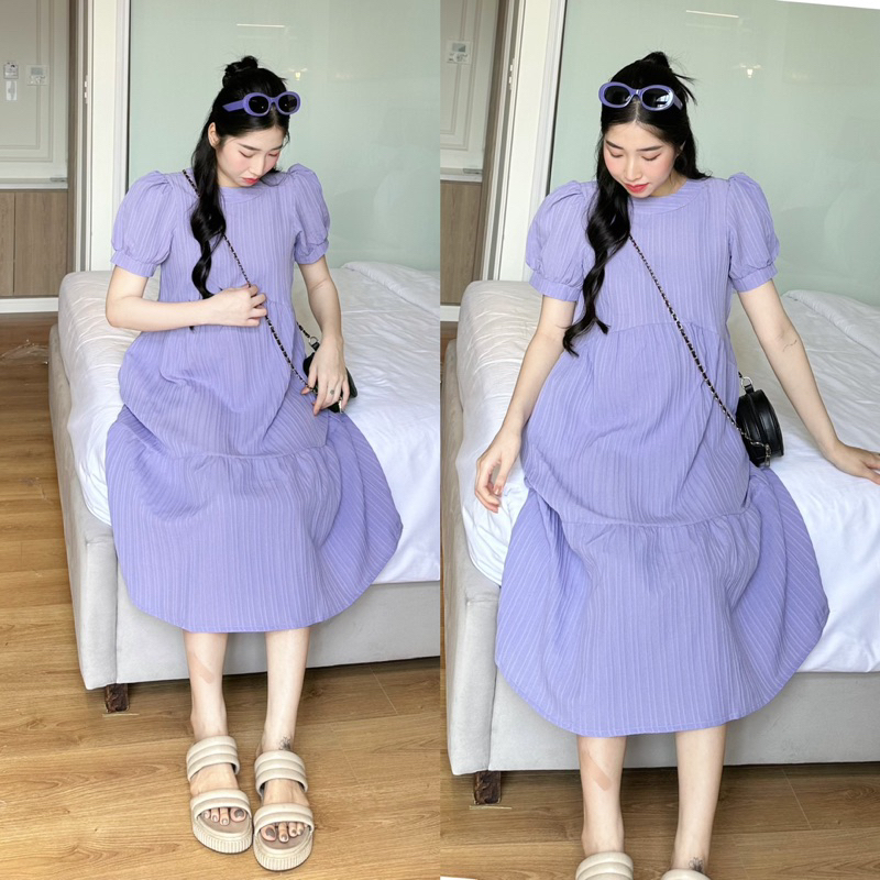 EVERMOM | Đầm bầu babydoll 3 tầng tay phồng trẻ trung Cici Dress