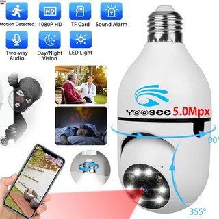 Camera yoosee wifi yoosee 8 led đuôi bóng đèn xoay 360 độ 5.0mps - full hd 1080p bảo hành 12 tháng