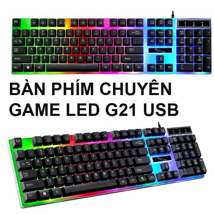 Bộ bàn phím chuột led G21 chuyên game phím Led 7 màu hàng siêu nét.