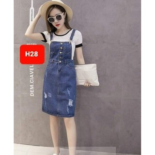 Đầm yếm jean