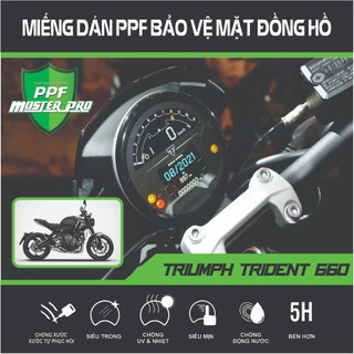 Miếng dán ppf bảo vệ mặt đồng hồ xe triumph trident 660 | chất liệu film ppf trong...