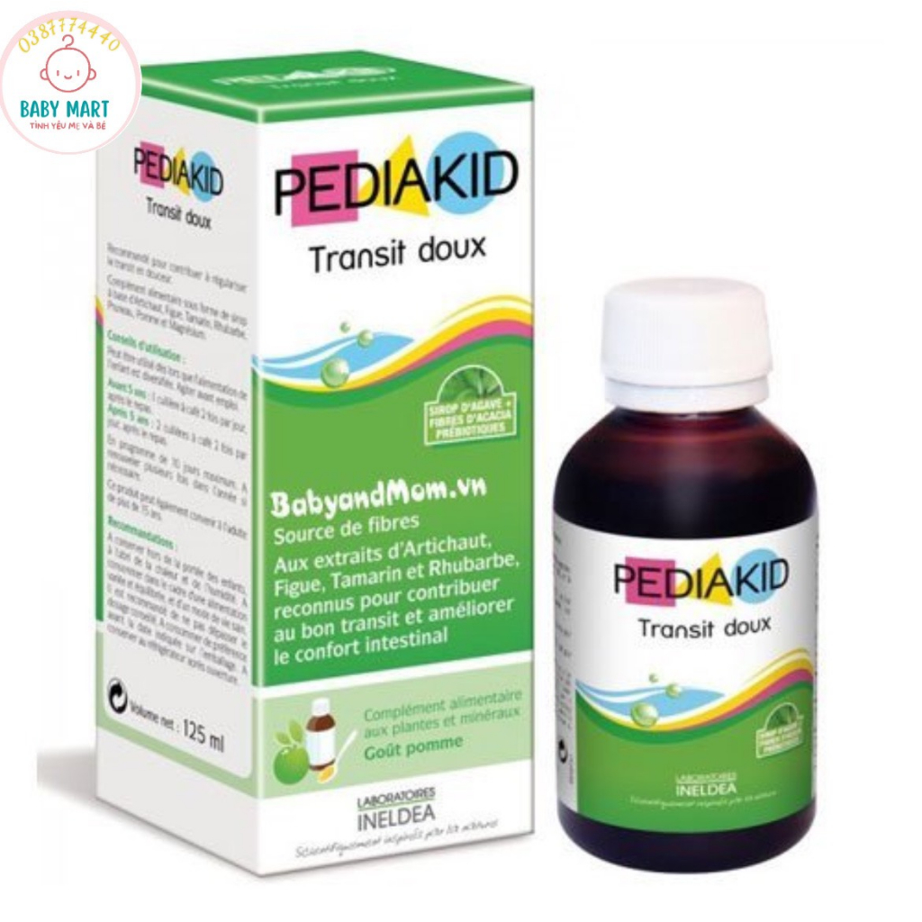 Pediakid Transit doux 125ml tăng cường chất xơ, hấp thụ dinh dưỡng khoáng chất cho bé từ 6 tháng tuổi