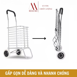 *HOT* Xe Kéo Tay Đi Siêu Thị, Xe Đi Chợ gấp gọn có giỏ hàng XDC01-2B