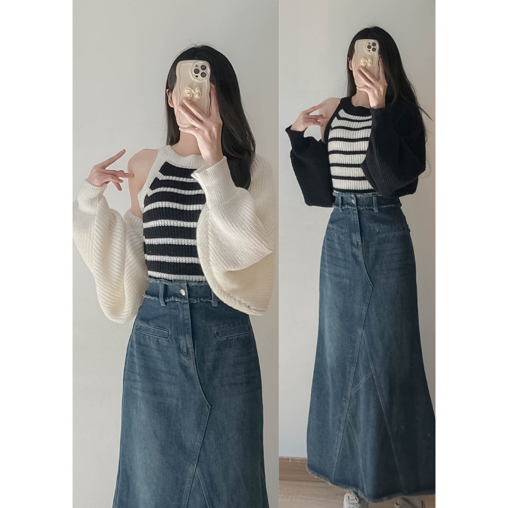 Set áo 2 dây kèm khoác len - Retrostyle - Set2daykemkhoaclen0907_P5K2