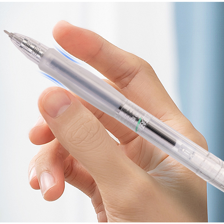 Bút gel Deli thiết kế vỏ trong suốt ngòi 0,35mm mục đen SA130