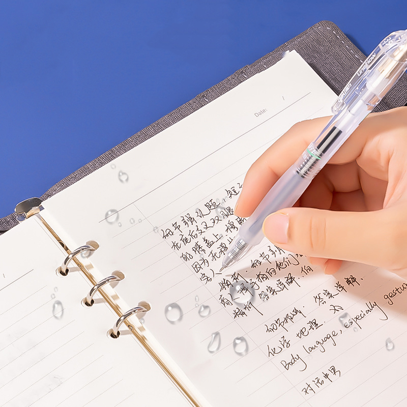 Bút gel Deli thiết kế vỏ trong suốt ngòi 0,35mm mục đen SA130