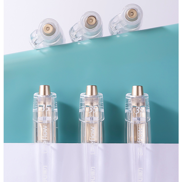 Bút gel Deli thiết kế vỏ trong suốt ngòi 0,35mm mục đen SA130