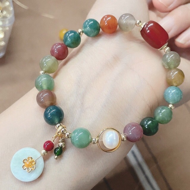 Vòng Tay Đá Mix Màu Và Hạt Ngọc Trai 8ly Thời Trang - Ngọc Trai Trường Thịnh