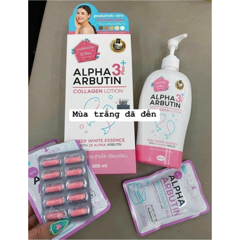 Viên Kích Trắng Alpha Arbutin Whitening Thái Lan Mẫu Mới Nhất