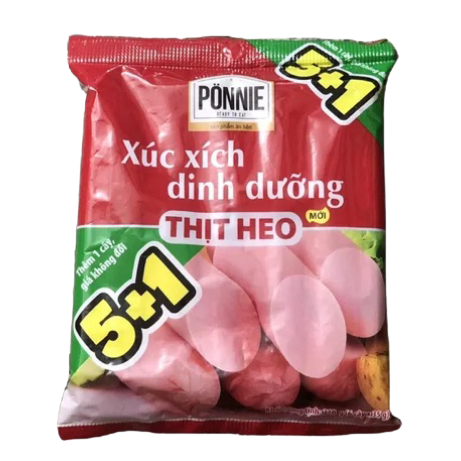 Xúc Xích Dinh Dưỡng Thịt Heo PONNIE  198g - HSD: 01/2024