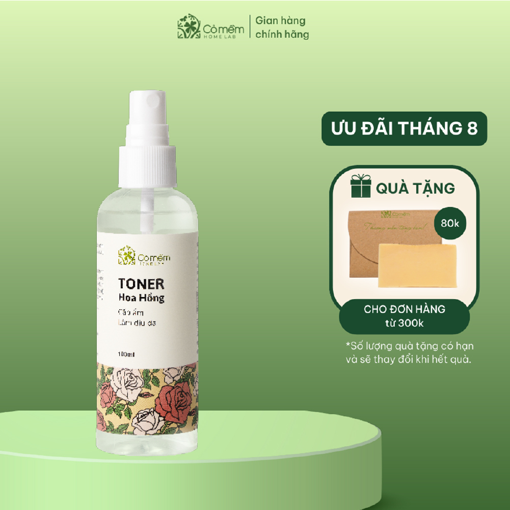 Toner Thiên Nhiên Hoa Hồng Giúp Cấp Ẩm Kiềm Dầu Cỏ Mềm 100ml