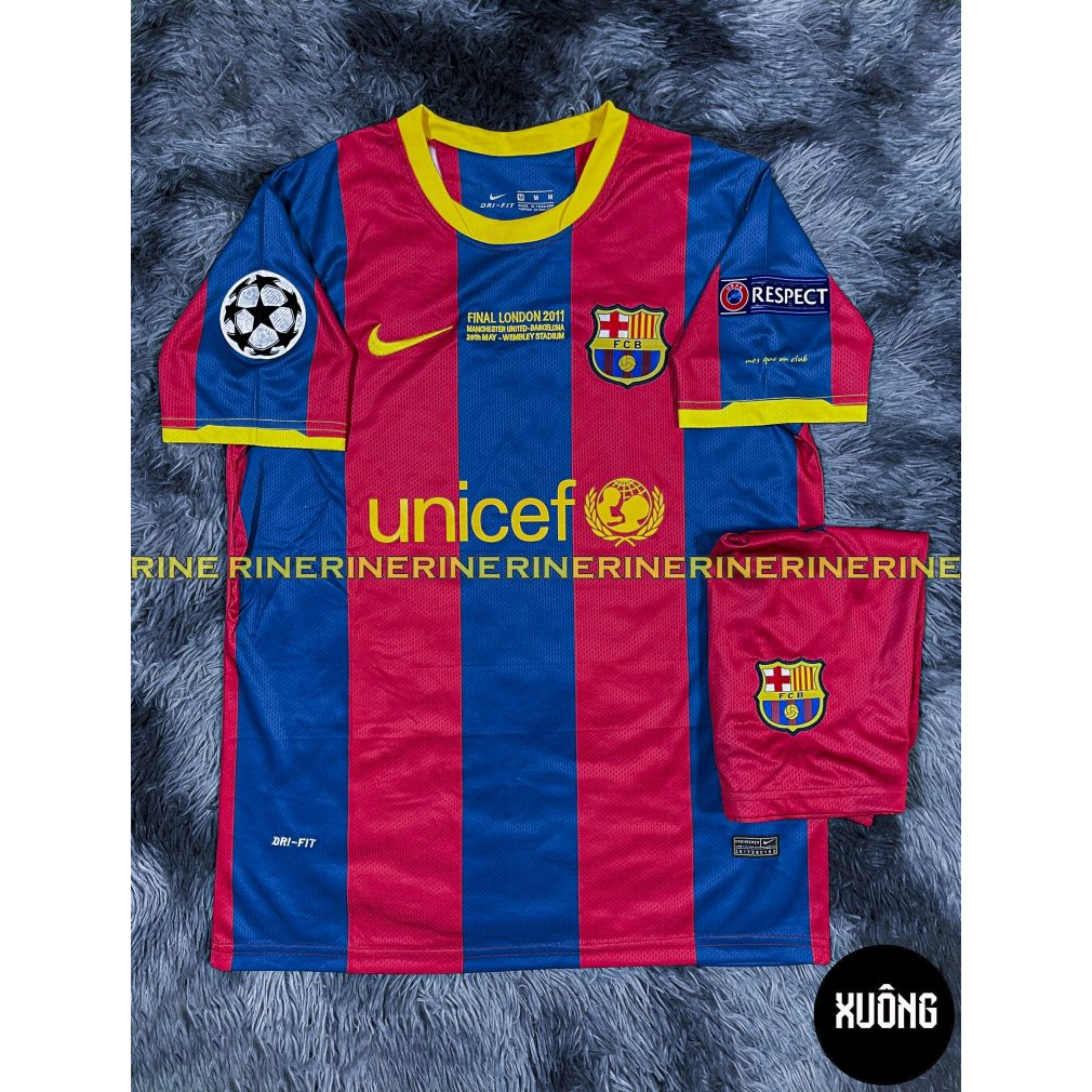 Bộ áo bóng đá Barca retro sân nhà Super hàng Thailand 2011 Giống thi đấu 99% ( thêu )
