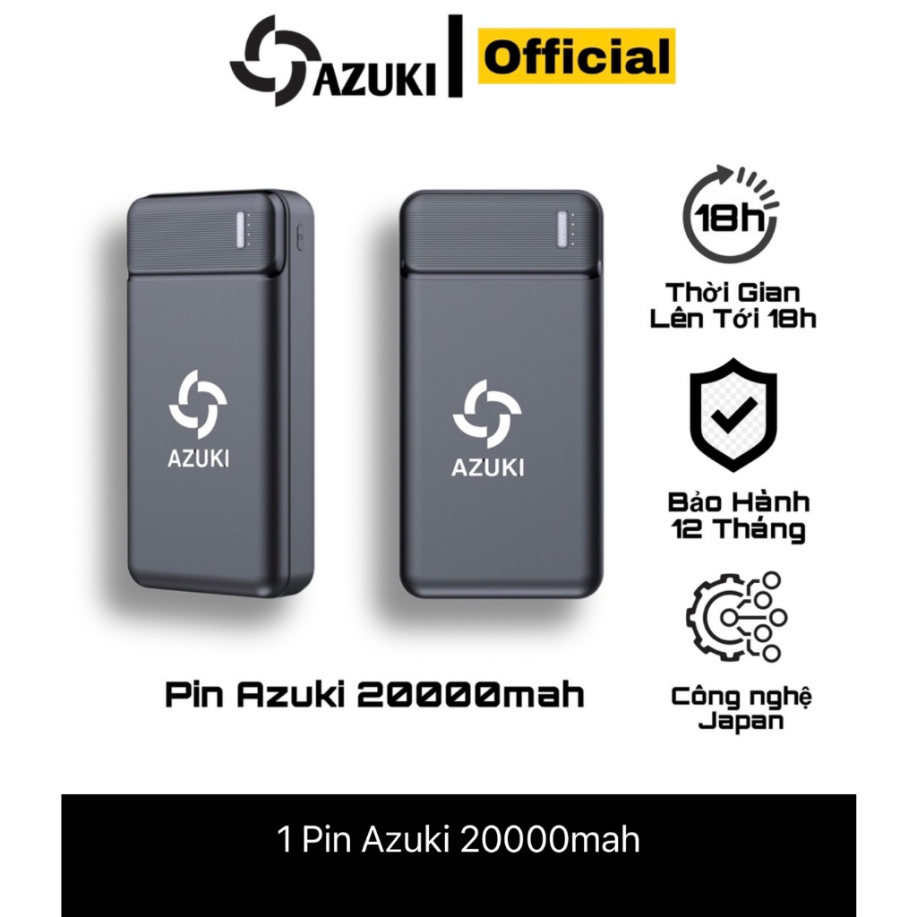 Bộ áo sưởi ấm AZUKI Super light S01 Pin 20000mah Mẫu Mới Nhất