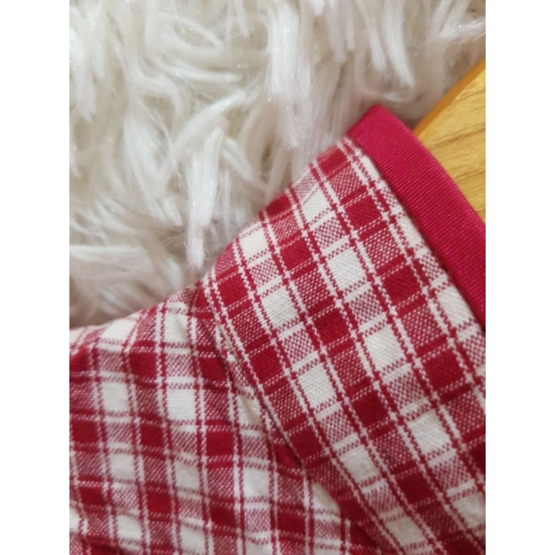 Sườn xám  body, kẻ caro, không co giãn, cotton pha 1 lớp mỏng, 2hand/used, 2802