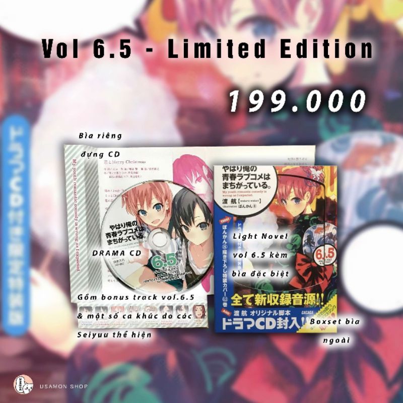 Oregairu Thanh Xuân Bi Hài - LightNovel Limited Boxset Nhật - Kèm Artb00k / CD
