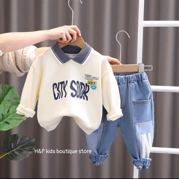 SALE 2292_Bộ thu đông  thiết kế siêu ngầu cho bé 10-20kg _thoitrangbeyeu J&B