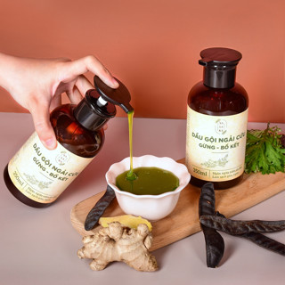 Dầu Gội Ngải Cứu Gừng Bồ Kết 350ML LÀM SẠCH GÀU NGỨA, NGỪA NẤM, MỌC TÓC, GIẢM RỤNG, TƠI PHỒNG SALAKA