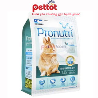 Thức ăn cho thỏ cảnh - Bọ ú - Chuột Lang - Cỏ nén Pronutri dưỡng lông & tiêu hoá cho thỏ lớn Dr.Bunny 900g - Pettot