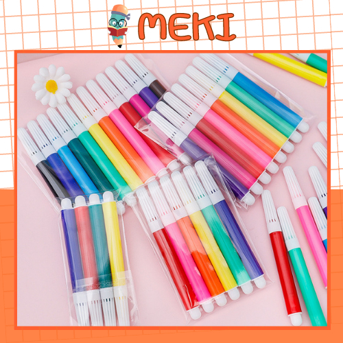 Set 12 Cây Bút Lông Mini Dễ Thương, Bút Dạ Nước Tô Màu Mỹ Thuật Cho Bé