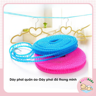 Dây phơi quần áo-dàn phơi quần áo thông minh có lỗ móc treo quần áo loại 5m