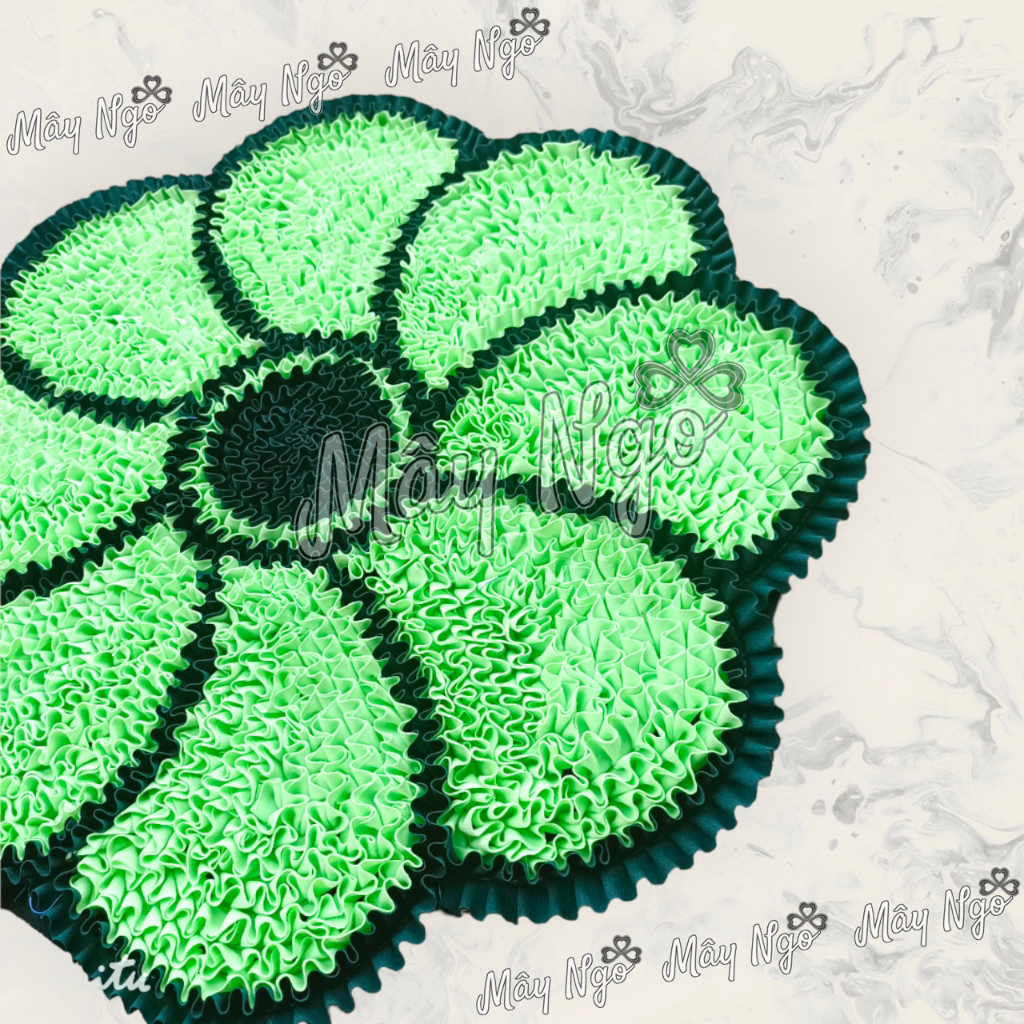 Thảm lau chân hoa 8 cánh size 50cm vải mềm như lông