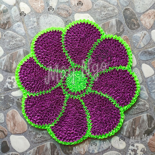 Thảm lau chân hoa 8 cánh size 50cm vải mềm như lông