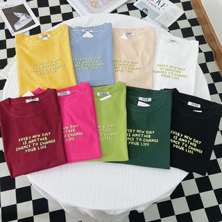 Áo thun nam nữ mẫu "every new day..." áo phông cotton 3158