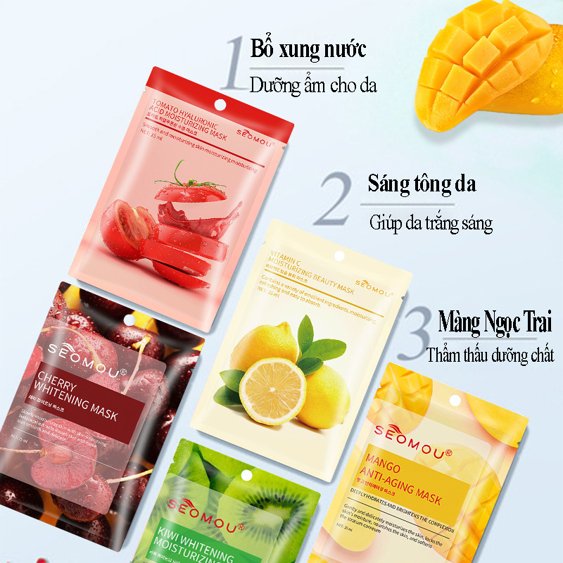 COMBO 20 Mặt Nạ Giấy SEOMOU Mặt nạ hoa quả BIG SALE MART M23-50