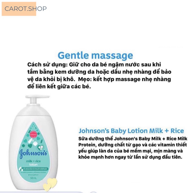 Sữa dưỡng ẩm da Johnson & Johnson cho bé 500ml
