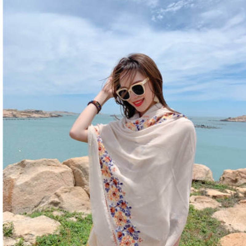 Khăn choàng đi biển, khăn choàng voile cao cấp