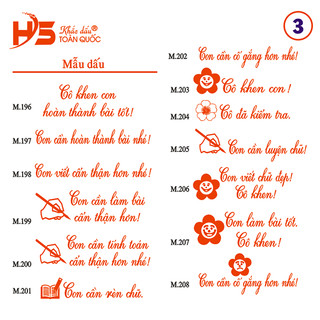 [M3.196-M3.208] Con dấu nhận xét học sinh tiểu học