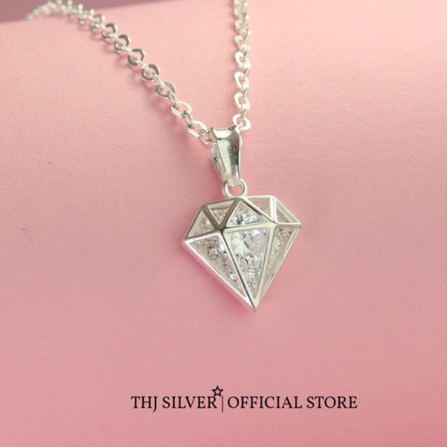 Mặt dây chuyền nữ kim cương đính đá sáng đẹp, sang trọng-THJ SILVER