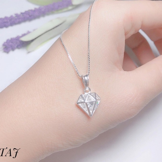 Mặt dây chuyền nữ kim cương đính đá sáng đẹp, sang trọng-THJ SILVER