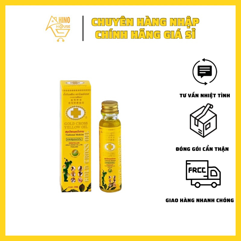 Dầu Thập Tự Vàng Gold Cross Yellow Oil Thái Lan 24ml (GOLD CROSS OIL) Hàng Nội Địa Thái Lan