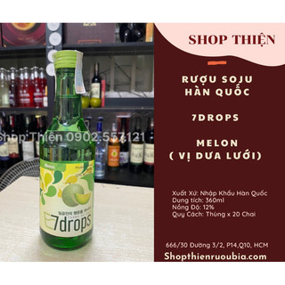 Sô Chu Soju Hàn Quốc 7Drops 360ml -Vị Dưa Lưới
