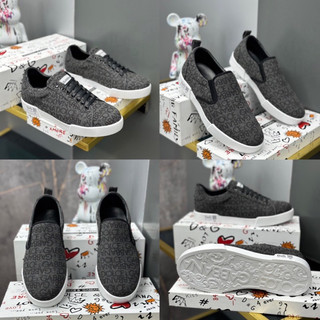 Giầy slipon DG bò ghi - giày buộc dây DG đế hãng. ảnh + video tại shop