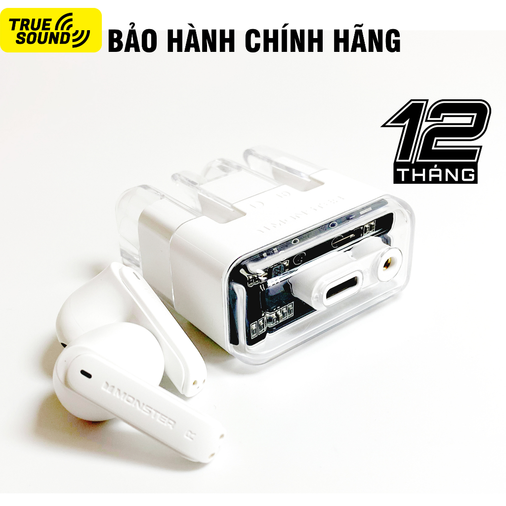 Tai nghe Bluetooth MONSTER XKT12 V5.3. Giảm tiếng ồn, chống nước IPX4.