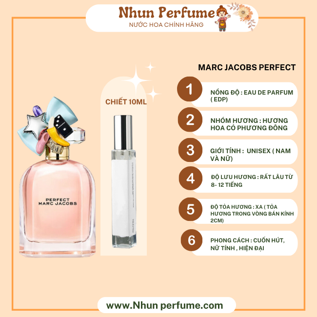 Nước Hoa Nữ Marc Jacobs Perfect Nồng Độ EDP Dầu Thơm Nữ Tính, Tươi Tắn, Gợi Cảm