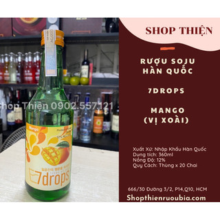 Soju sô chu hàn quốc 7drops 360ml-vị xoài
