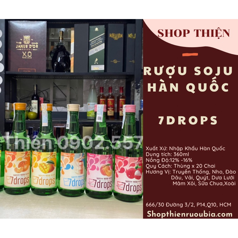 Soju Hàn Quốc 7 DROPS 12% 360ml