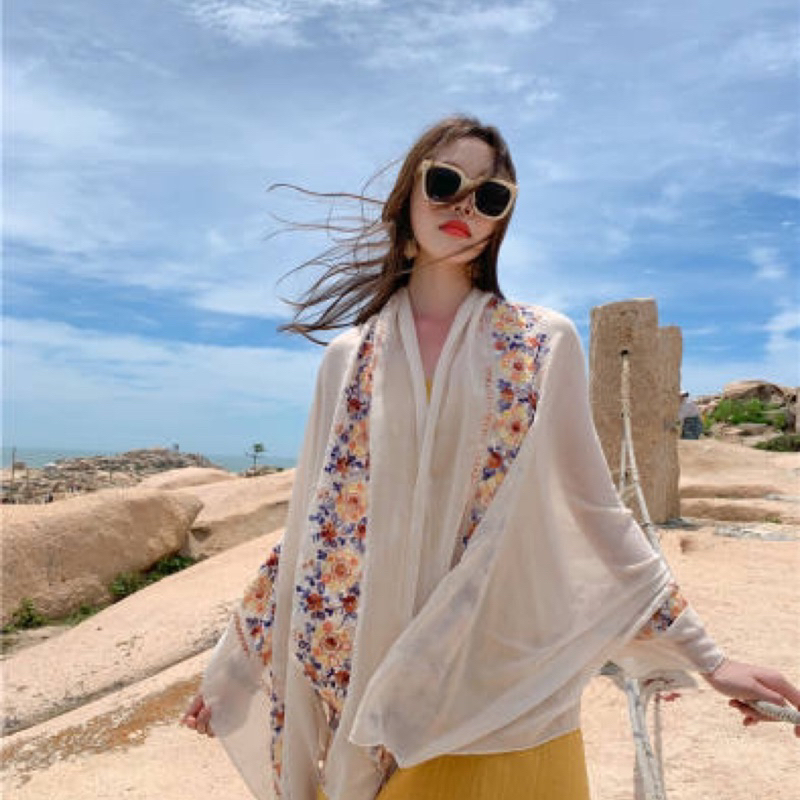 Khăn choàng đi biển, khăn choàng voile cao cấp