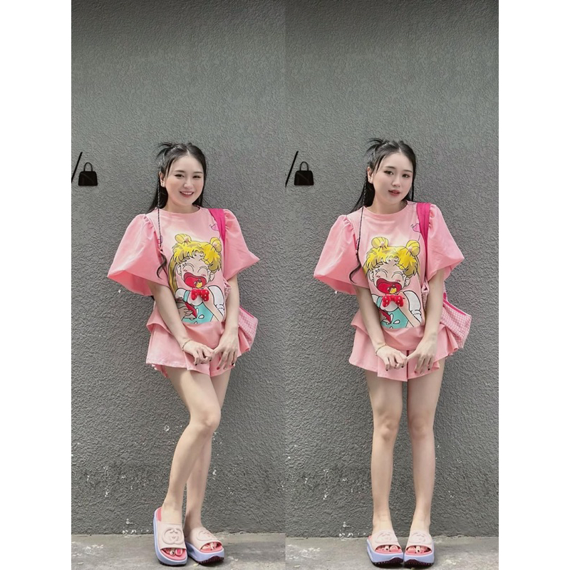 SET THUỶ THỦ LOGO KÈM QUẦN VÁY