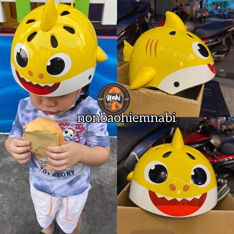 Mũ bảo hiểm trẻ em tặng kính BABY SHARK siêu dễ thương