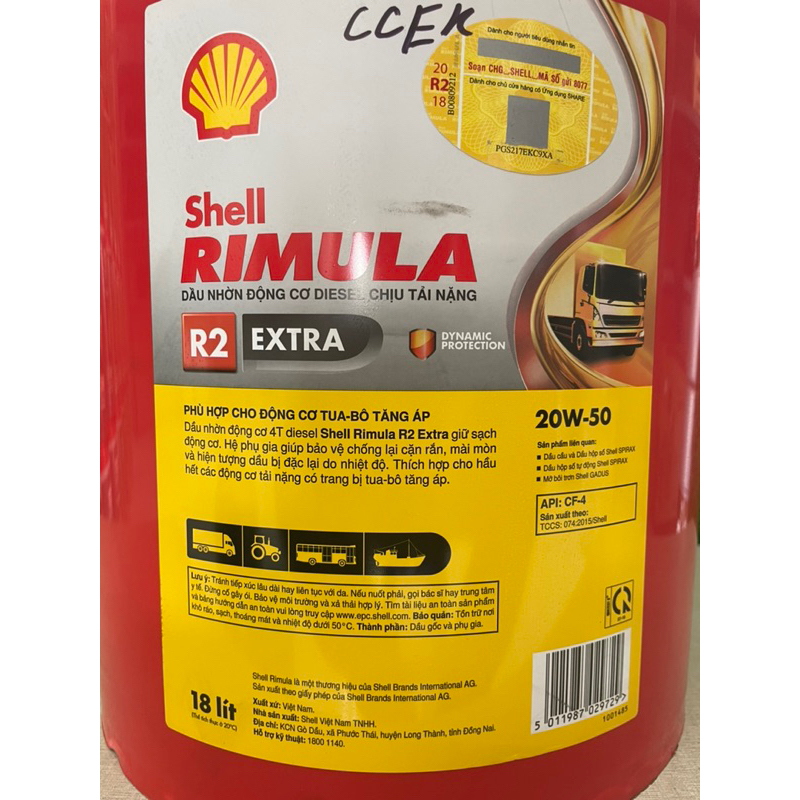 Nhớt Shell Rimula R2 Extra 20W-50