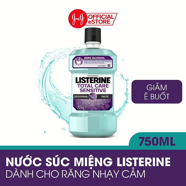 Nước Súc Miệng Cho Răng Nhạy Cảm Listerine Total Care Sensitive - 750ml