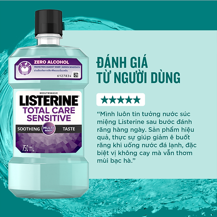Nước Súc Miệng Cho Răng Nhạy Cảm Listerine Total Care Sensitive - 750ml