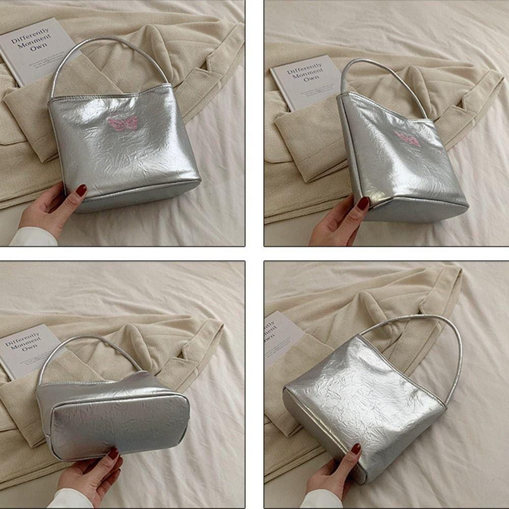 Túi kẹp nách Y2K 7194 thời trang nữ họa tiết thêu chữ, bươm bướm phong cách Hàn