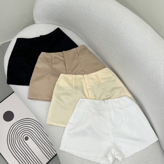  Quần short nữ HHVINTAGE kiểu dây kéo ống rộng vải Tafta co giãn JPant A94 