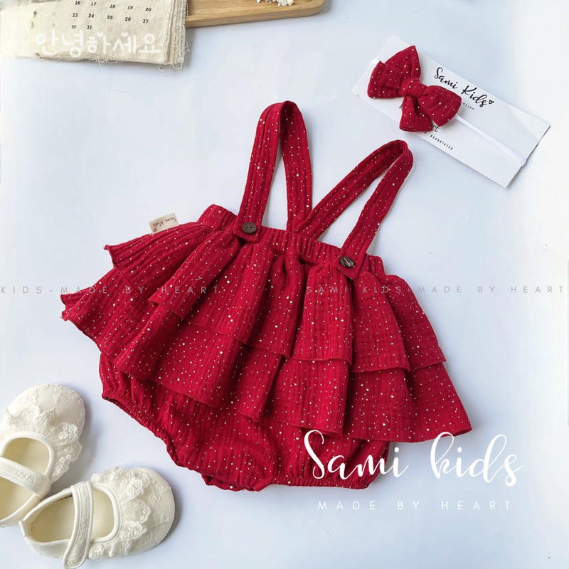 Áo dài tay cổ sen bèo cho bé gái xô Muslin mềm mại nhẹ nhàng