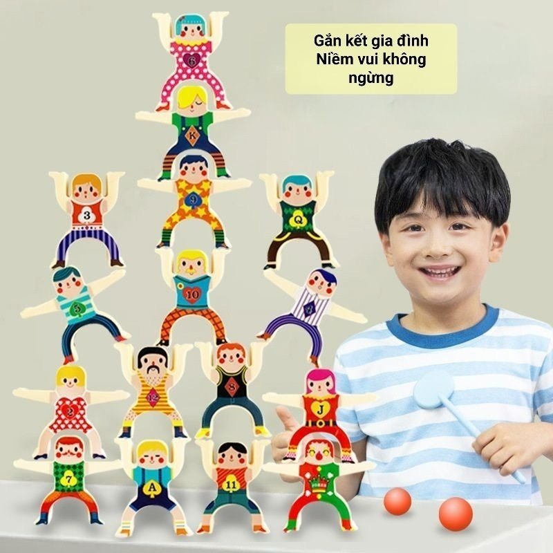 Đồ chơi xếp hình cân bằng cho bé tăng khả năng sáng tạo, khéo léo tư duy logic từ 3 4 5 tuổi